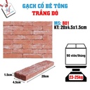 Gạch cổ ốp tường trắng đỏ 200x45x15mm B01