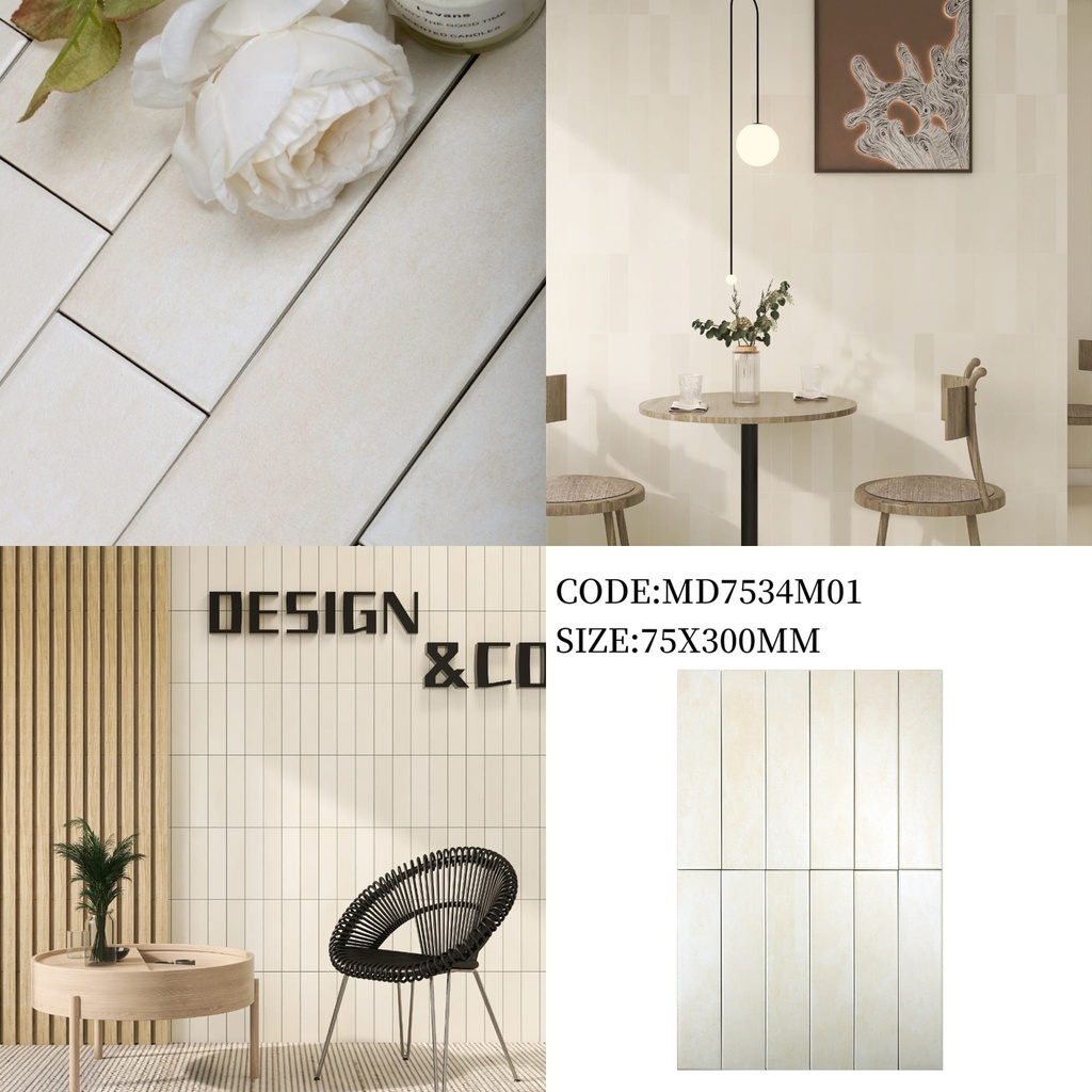 Gạch thẻ porcelain 75x300mm mã MD7534M01