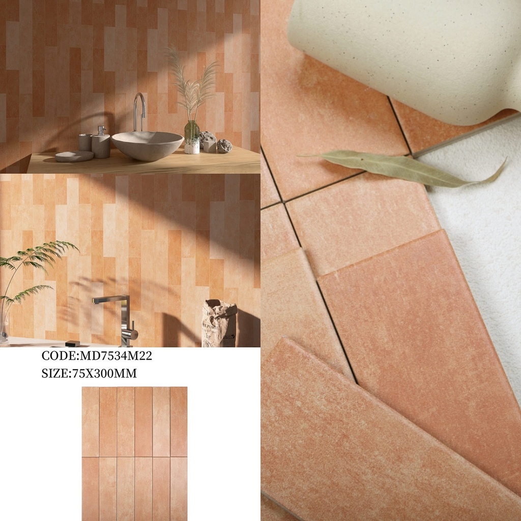 Gạch thẻ porcelain 75x300mm mã MD7534M22