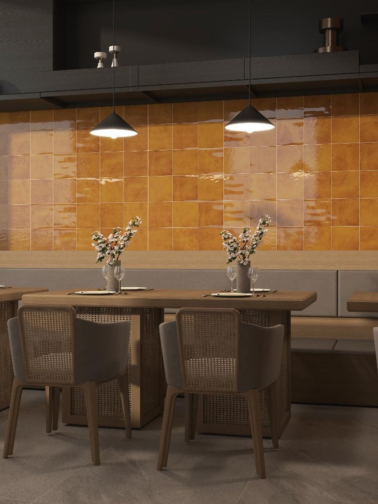 Gạch thẻ Porcelain bóng lượn KT 150x150mm mã 1504G