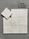 Gạch thẻ Porcelain mờ lượn KT 150x150mm mã 1501M