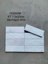 Gạch thẻ Porcelain mờ lượn KT 75x230mm mã 752300M