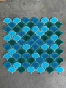 Mosaic vảy cá màu xanh men rạn đôi EMIX11625