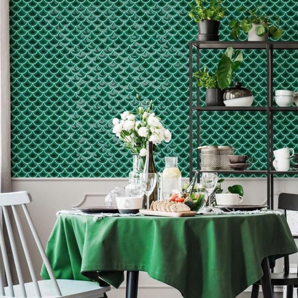 Mosaic vảy cá màu xanh men rạn ES9508