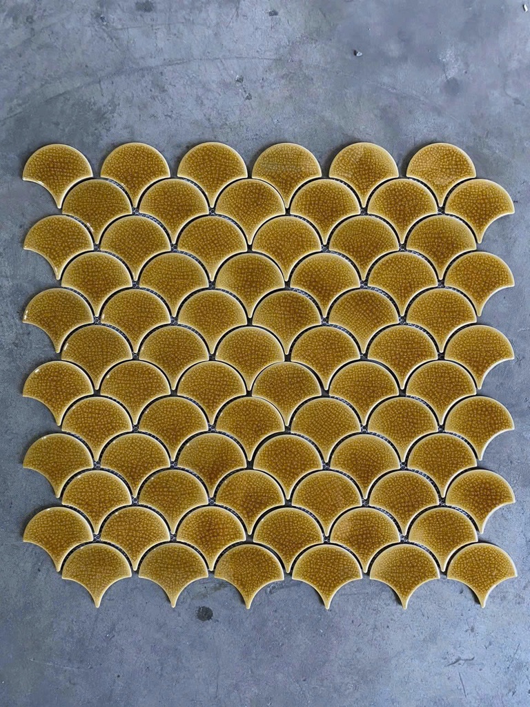 Mosaic vảy cá màu vàng men rạn đôi ESH-XFB90070