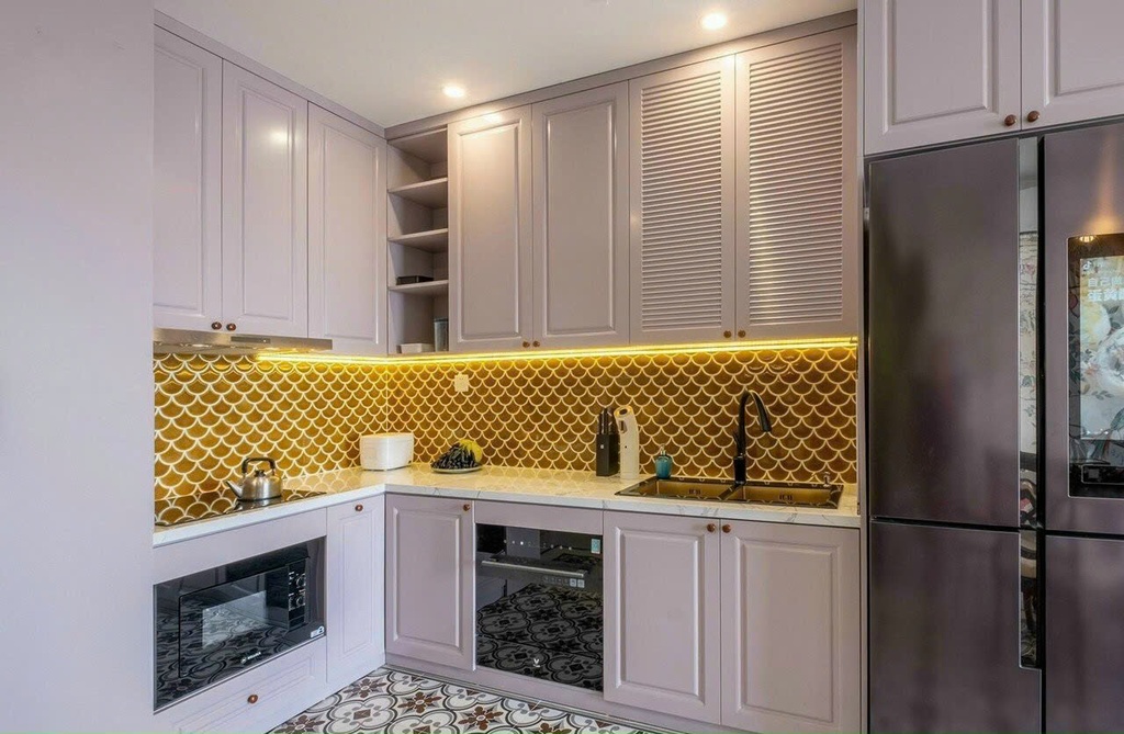 Mosaic vảy cá màu vàng men rạn đôi ESH-XFB90070