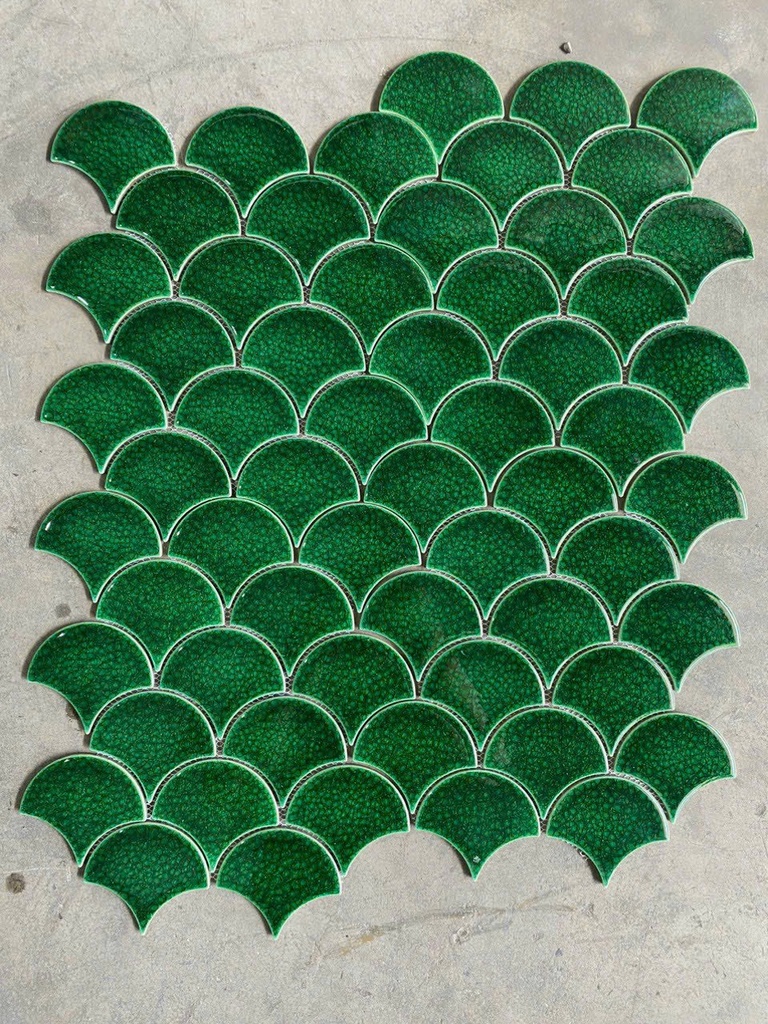 Mosaic vảy cá màu xanh men rạn ES9508