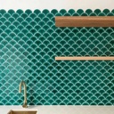 Mosaic vảy cá màu xanh men rạn ES9508