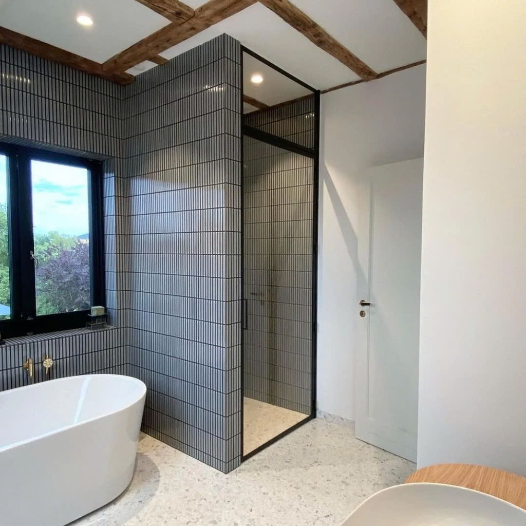 Mosaic Stackbond - trắng lõm mặt SZ091-A