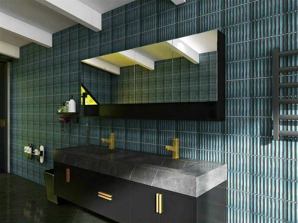 Gạch mosaic que trắng size 22x145mm mã 2201