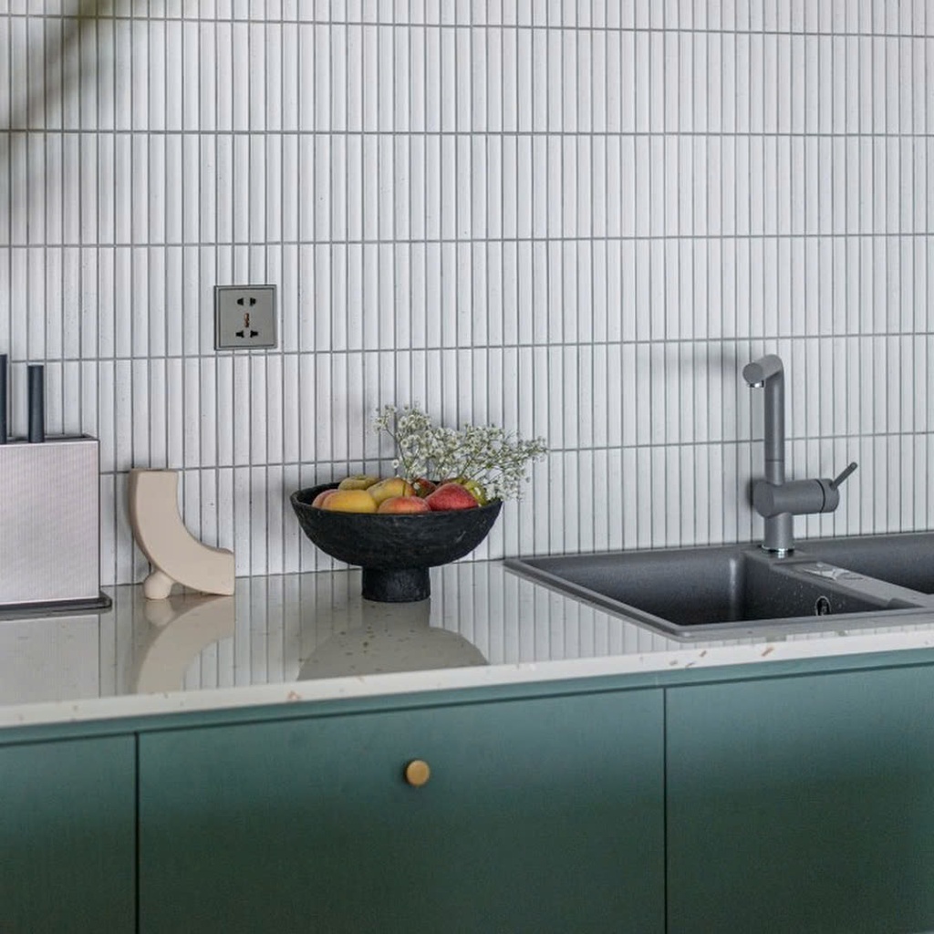 Mosaic Stackbond - trắng lõm mặt SZ015A