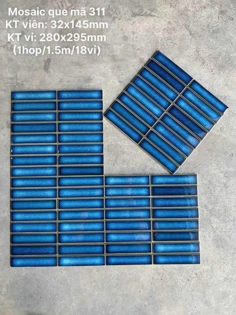 Gạch Mosaic que chip KT 32x145mm mã 311