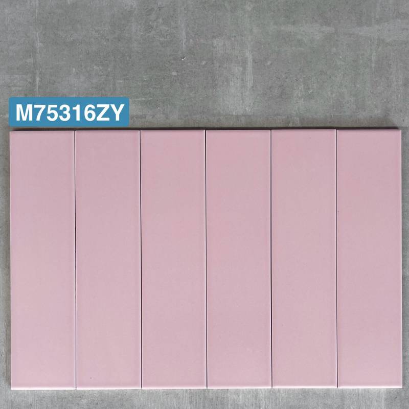 Gạch thẻ hồng mờ phẳng 75x300mm M75316ZY