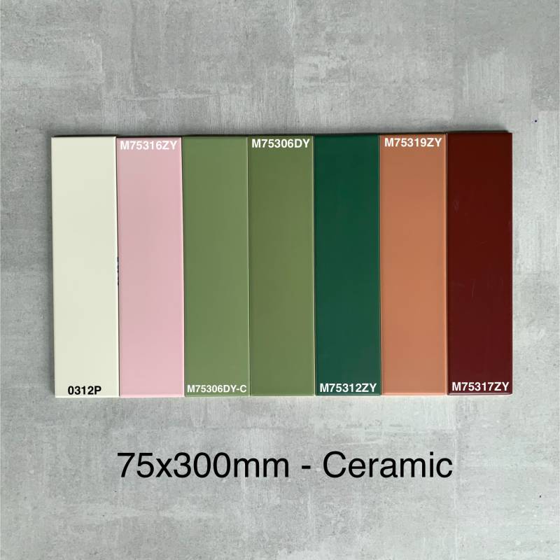 Gạch thẻ xanh cốm mờ phẳng 75x300mm M75306DY