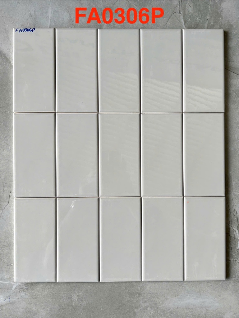 Gạch thẻ xám bóng phẳng KT 75x150mm FA0306P