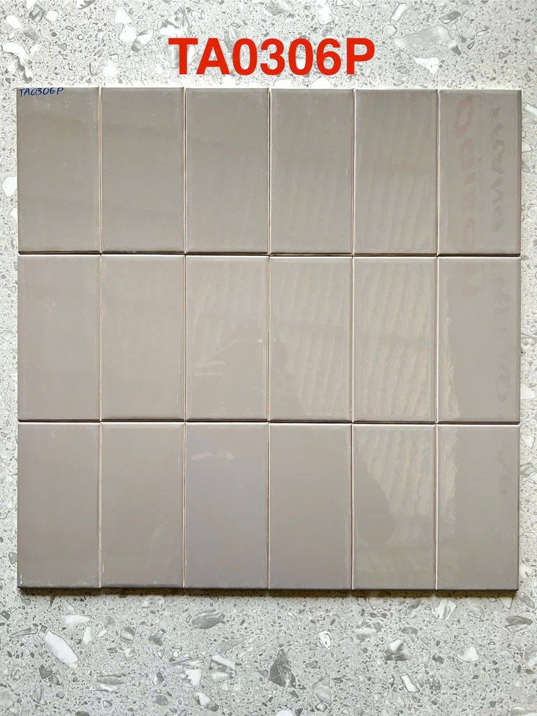 Gạch thẻ xương bóng phẳng KT 75x150mm TA0306P