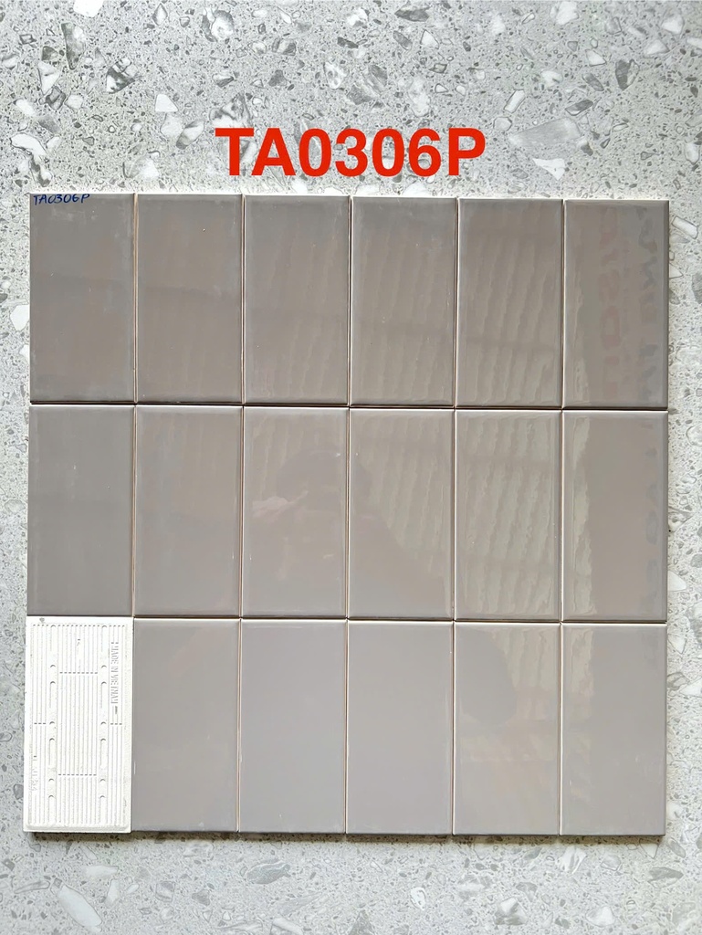 Gạch thẻ xương bóng phẳng KT 75x150mm TA0306P