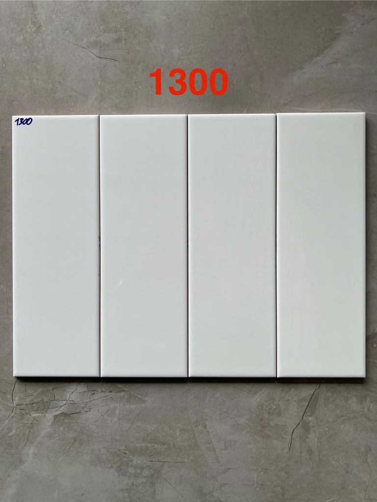 Gạch thẻ trắng bóng phẳng KT 100x300mm mã STA1300