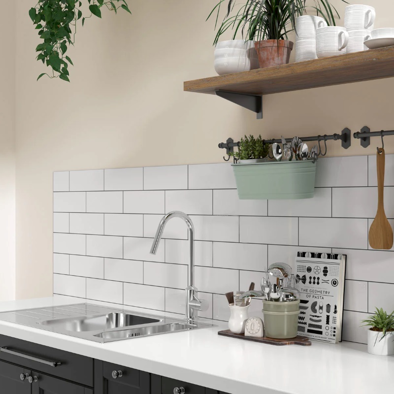 Gạch thẻ trắng bóng phẳng KT 100x300mm mã STA1300