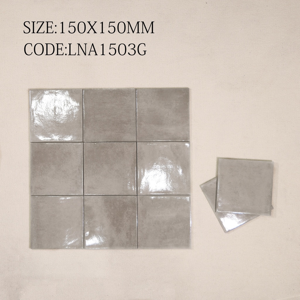 Gạch thẻ Porcelain bóng lượn KT 150x150mm mã 1503G