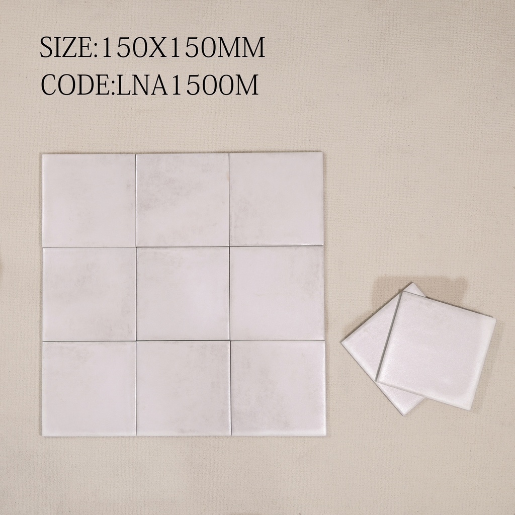 Gạch thẻ Porcelain mờ lượn KT 150x150mm mã 1500M