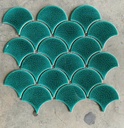 Mosaic vảy cá màu xanh men rạn XFB-90011