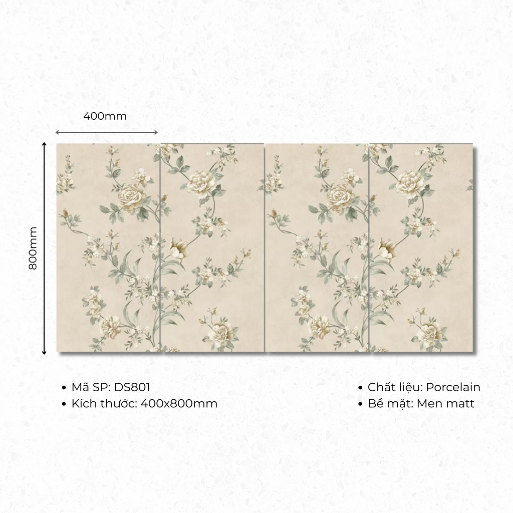 Gạch ốp lát Porcelain 400x800 mã DS801