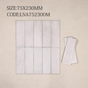 Gạch thẻ Porcelain mờ lượn KT 75x230mm mã 752300M