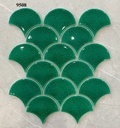 Mosaic vảy cá màu xanh men rạn 9508
