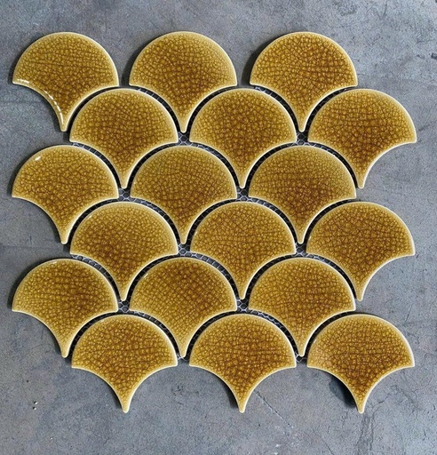 [ESH-XFB90070] Mosaic vảy cá màu vàng men rạn đôi ESH-XFB90070