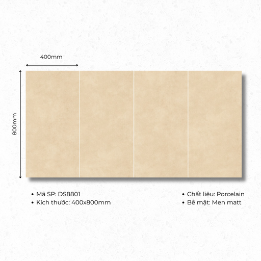 [DS8801] Gạch ốp lát Porcelain  400x800 mã DS8801