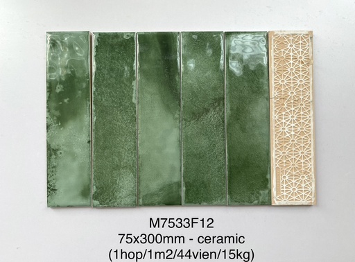 [M7533F12] Gạch thẻ bóng lượn KT 75x300mm mã M7533F12