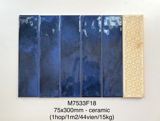 [M7533F18] Gạch thẻ bóng lượn KT 75x300mm mã M7533F18
