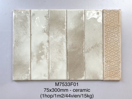 [M7533F01] Gạch thẻ bóng lượn KT 75x300mm mã M7533F01