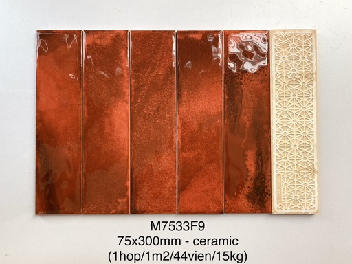 [M7533F9] Gạch thẻ bóng lượn KT 75x300mm mã M7533F9