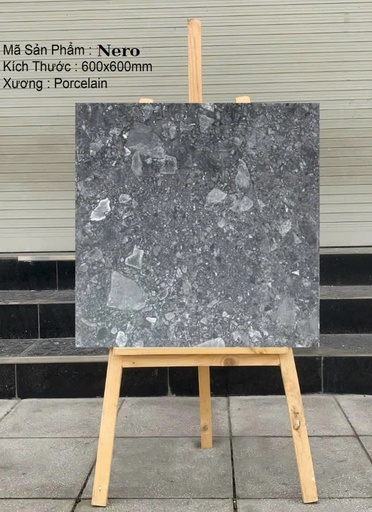 [Nero] Gạch Terrazzo 600x600mm Nero