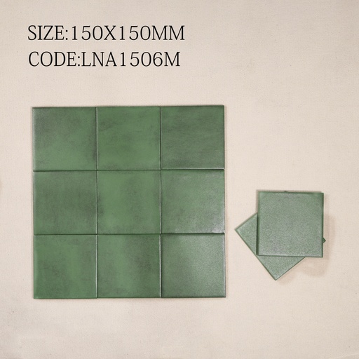 [1506M] Gạch thẻ Porcelain mờ lượn KT 150x150mm mã 1506M